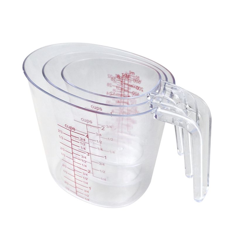 Baking (Kitchen Ingredient) - Transparenter Kunststoff-Messbecher mit Griff, Mehrfachskala-Messbecher zum