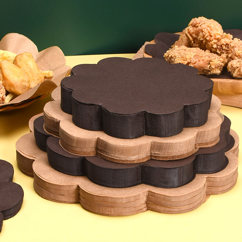 Kitchen Baking Sheets - 100 Stück Einweg-Spitze, fettdichtes Papier, Teller,