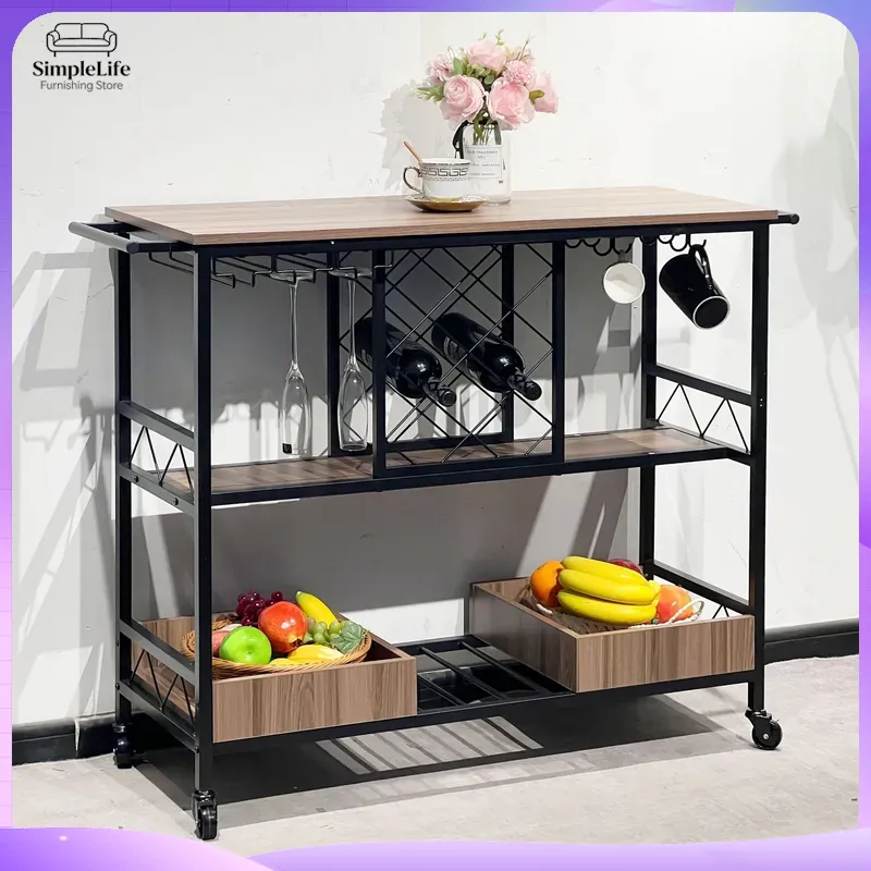 Kitchen Baking Cart - Multifunktionaler Küchenwagen mit Aufbewahrungsregalen, Rollwagen zum