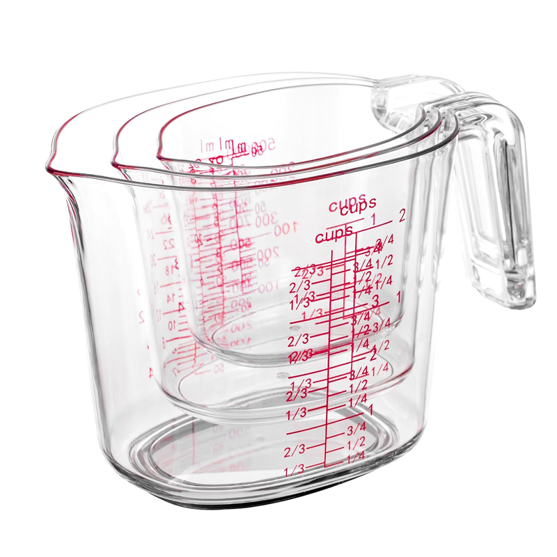 Kitchen Baking Kit - 1Cup, 2Cup, 4Cup Transparente, ineinandersteckbare Messbecher-Set