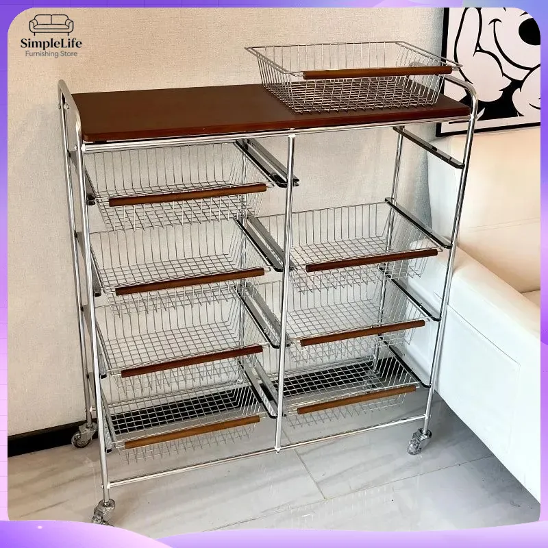 Kitchen Baking Cart - Retro Küchenwagen mit Rädern Mobiler Aufbewahrungswagen