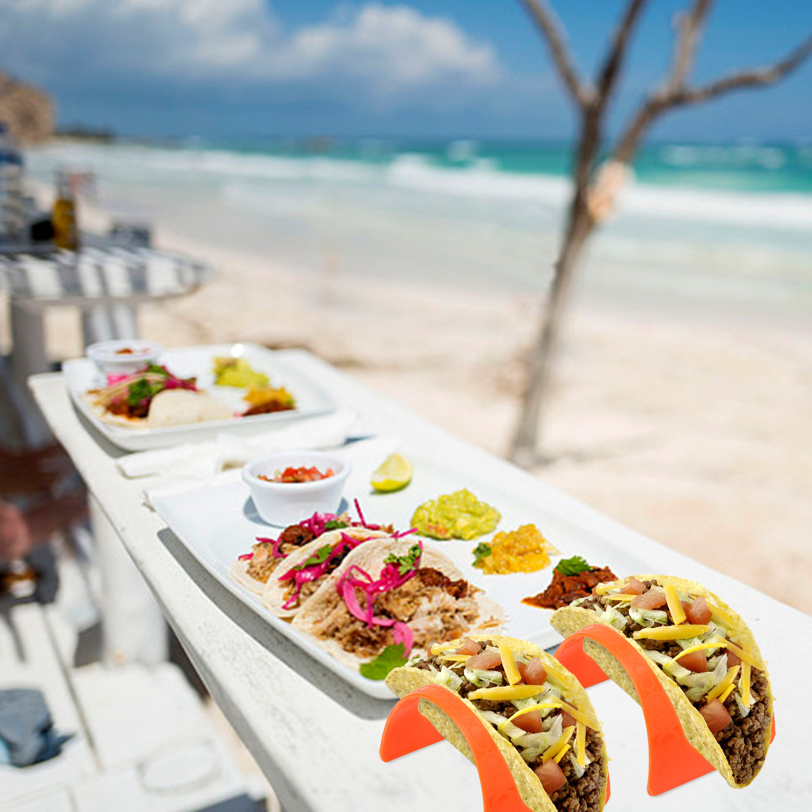 Kitchen Up - 12 Stück Robuste Kunststoff-Taco-Ständer für Tacos,