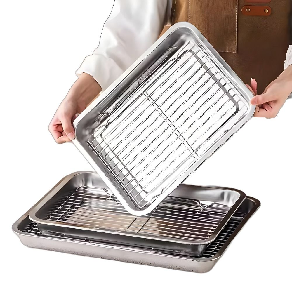 Kitchen Oven Baking Pans - Tragbare Antihaft-Backform aus Edelstahl, Abnehmbare Quadratische
