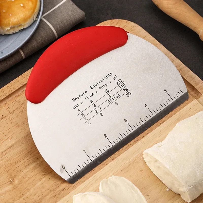 Bench Scraper Dough - Teigschaber Brot-Pizza-Teigschneider Gebäck-Schaber Edelstahl-Arbeitsschaber Teigmesser Zerkleinerer