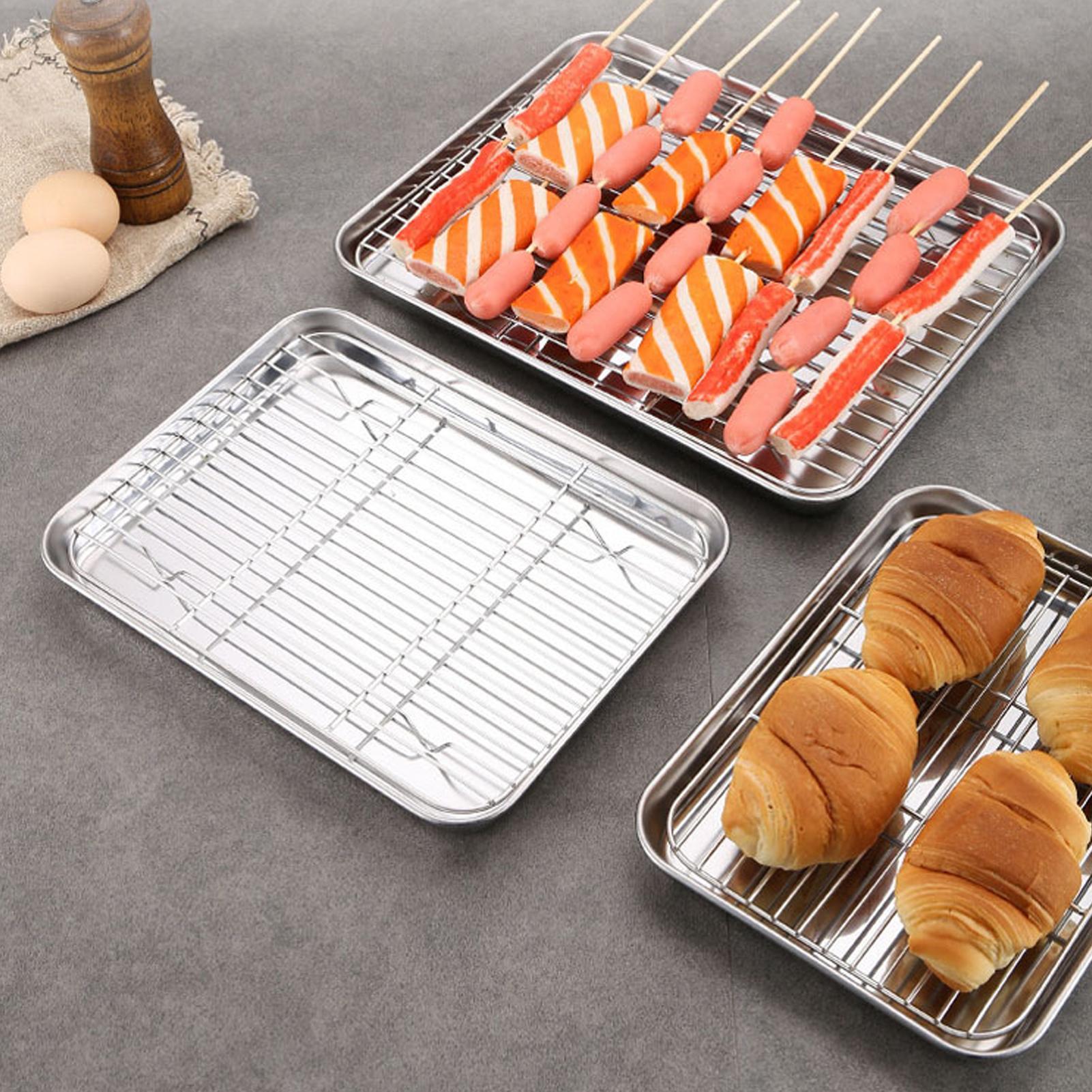 Kitchen Baking Cart - Backblech mit herausnehmbarem Kühlrost-Set, antihaftbeschichtete quadratische