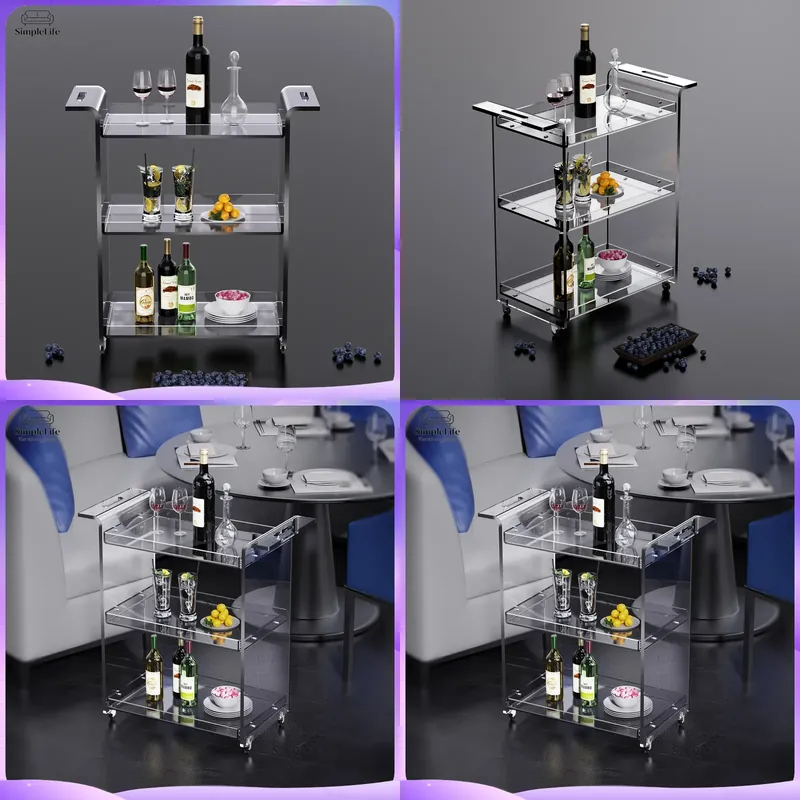 Kitchen Baking Cart - Moderner 3-stöckiger Küchenwagen mit Ablagefläche, Rollwagen