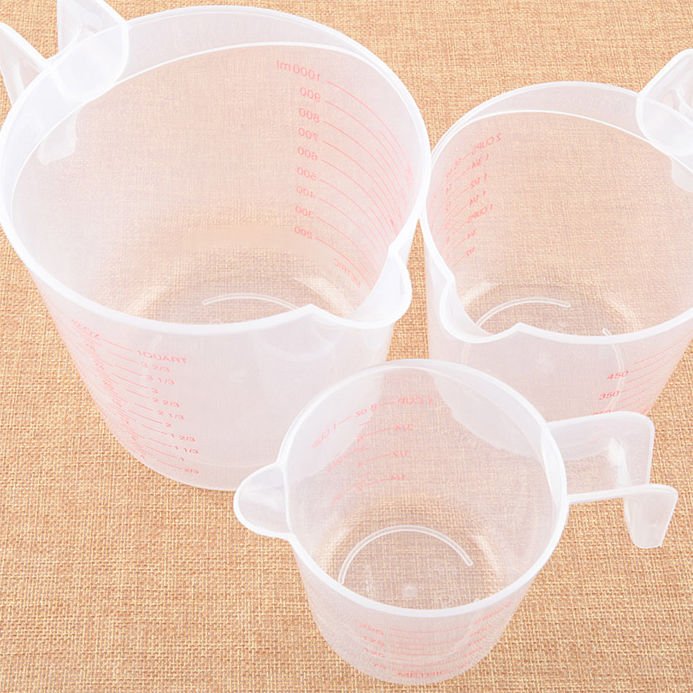 Baking (Kitchen Ingredient) - 3-teiliges Küchenmessbecher-Set aus klarem PVC-Kunststoff, Messbecher