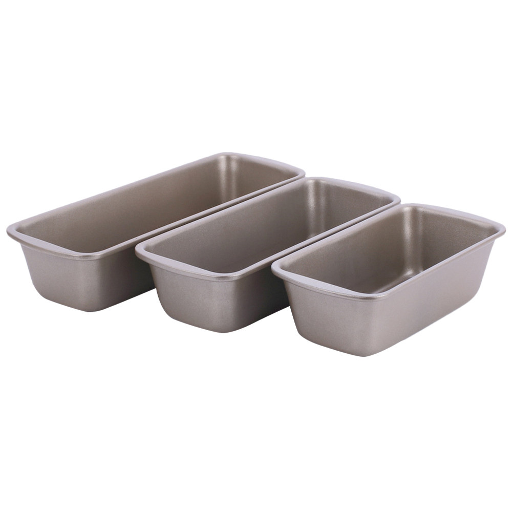 Kitchen Bakery - 3-teiliges rechteckiges Brotbackform-Set aus Karbonstahl, antihaftbeschichtet,