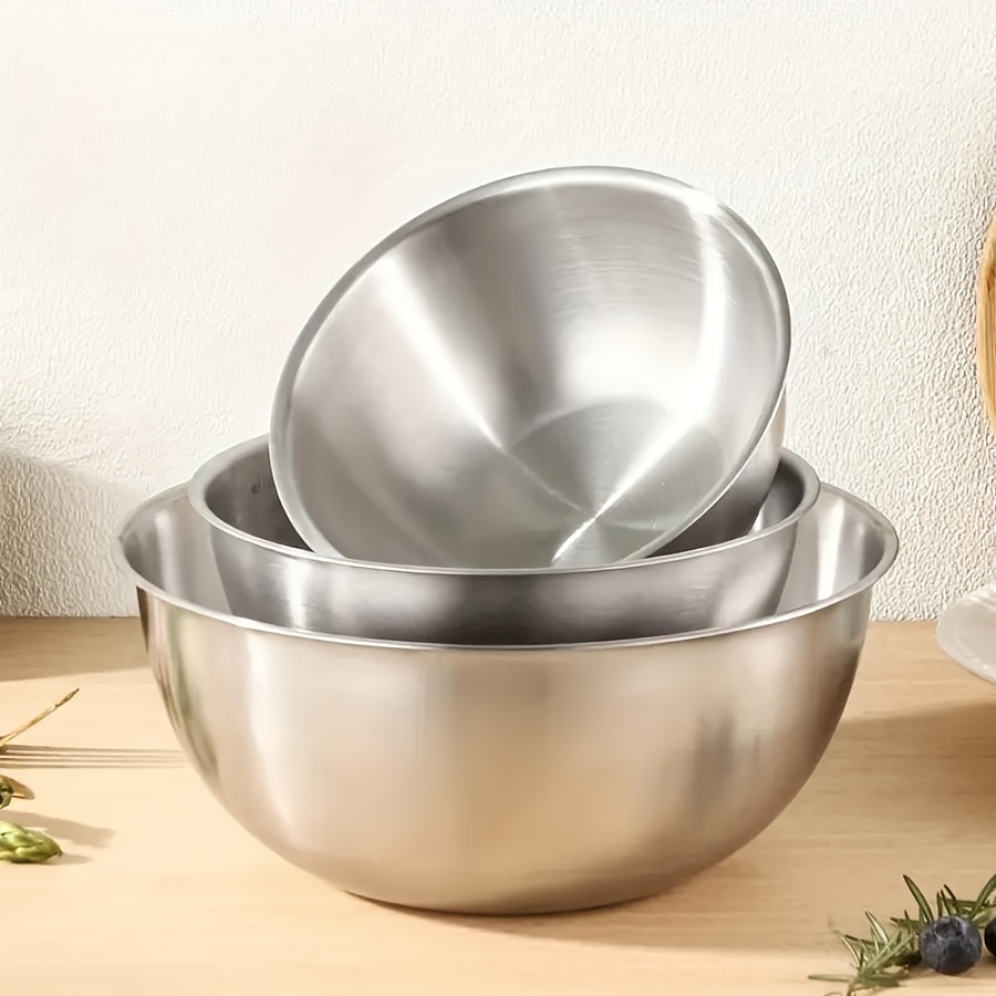 Kitchen Baking Bowls - 3-teiliges Edelstahl-Salatschüssel-Set, Rührschüssel, geeignet zum Backen,