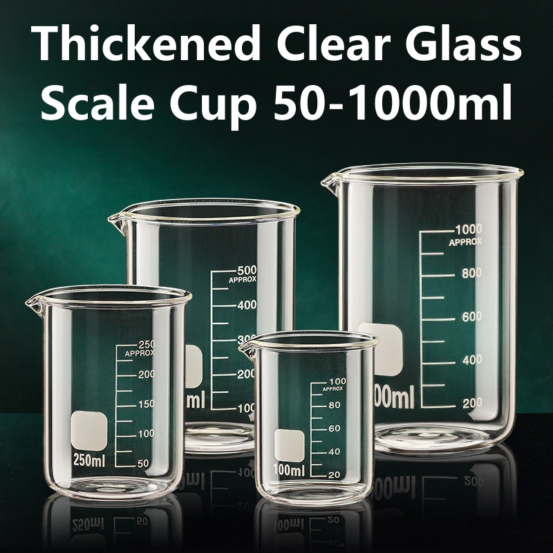 Kitchen Baking Kit - 50–1000 ml Kombinationsset, Messbecher aus Borosilikatglas,