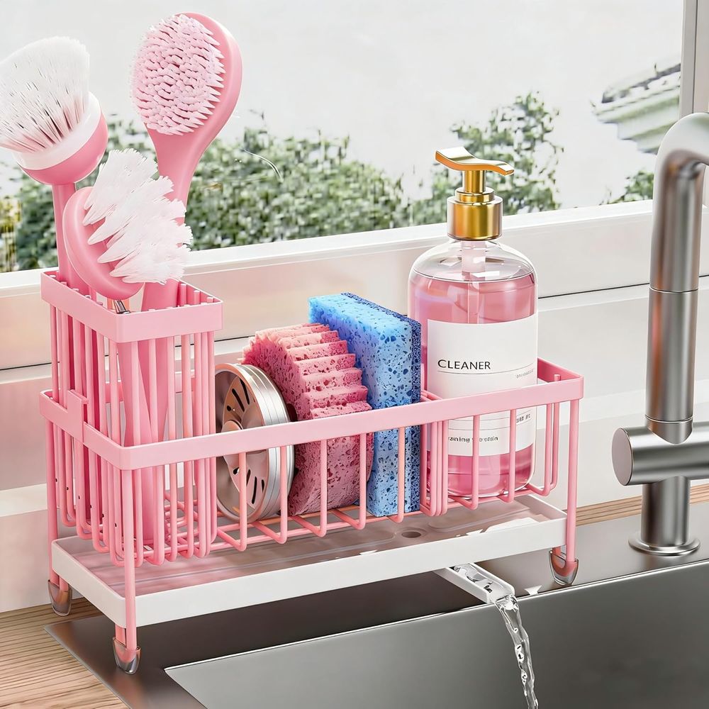 Kitchen Up - Schwammhalter oder Spülbecken-Organizer mit hohem Bürstenhalter,