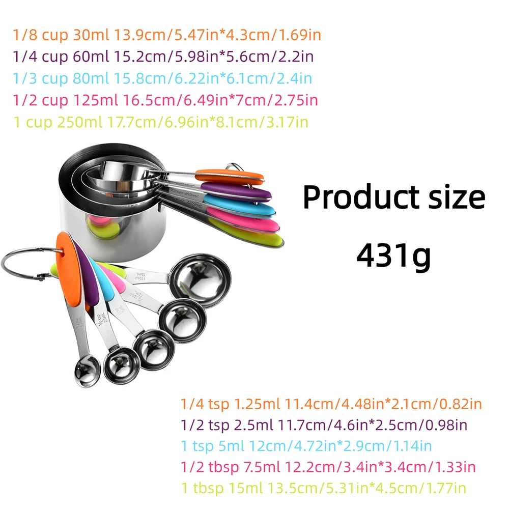 5/10Pcs Edelstahl Messbecher U – Kitchen Baking Kit Bewertung und Preis