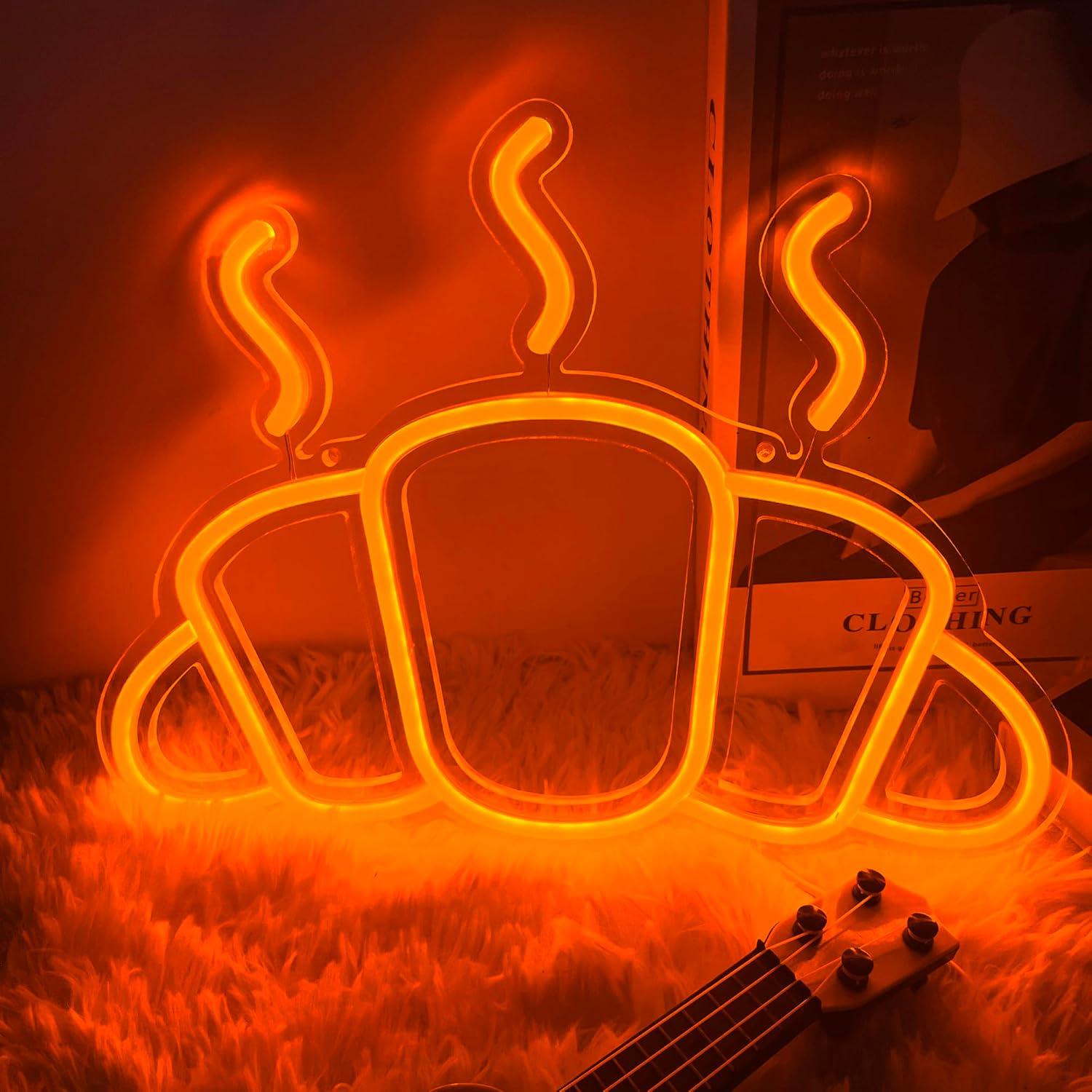 Croissant-Neon-Schild, USB-bet – Kitchen Bakery Bewertung und Preis