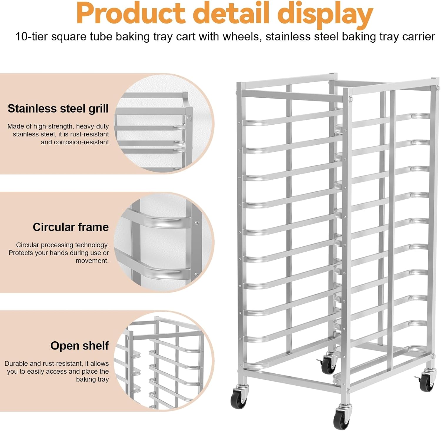 Kommerzieller Edelstahl-Backwa – Kitchen Baking Cart Bewertung und Preis