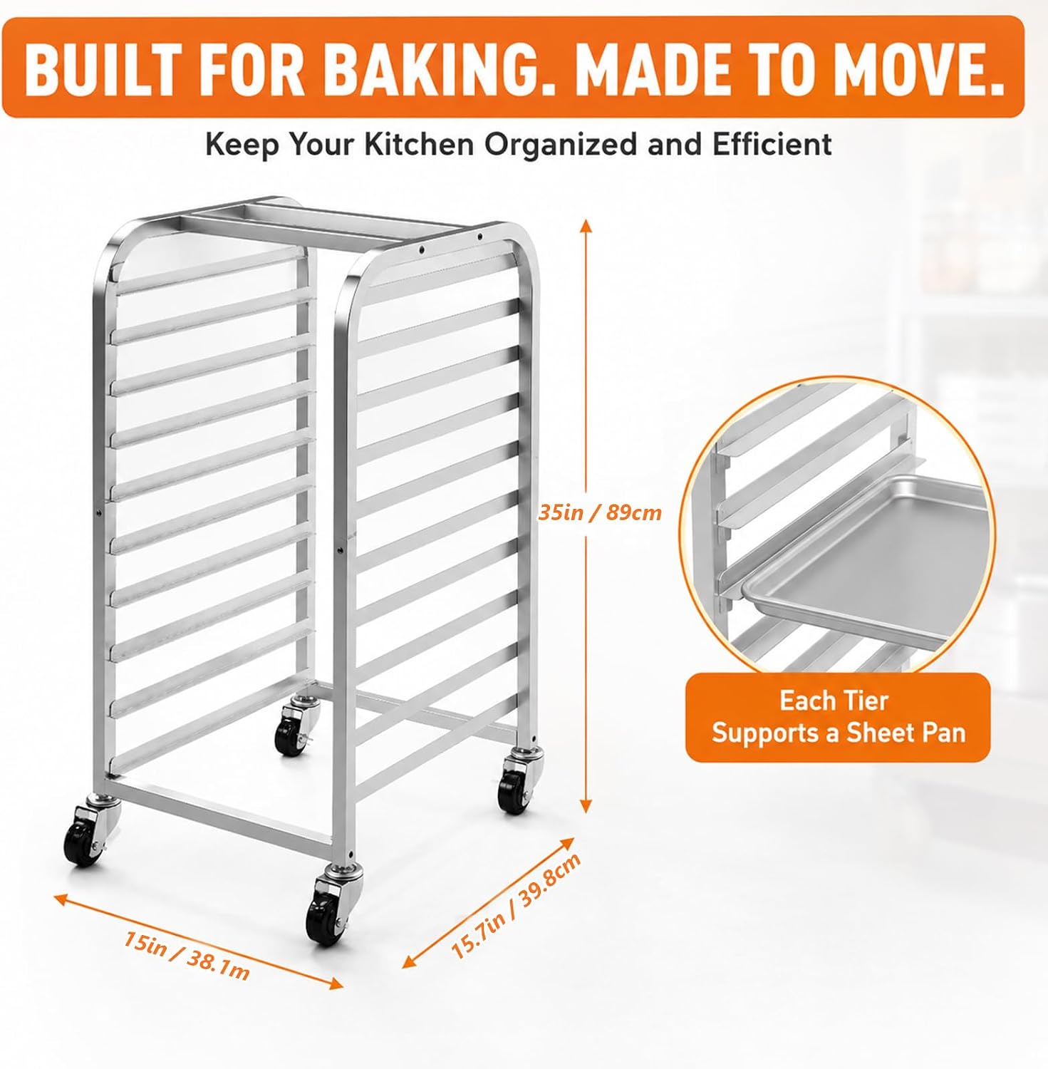 10-stufiger Edelstahl-Backblec – Kitchen Baking Cart Bewertung und Preis