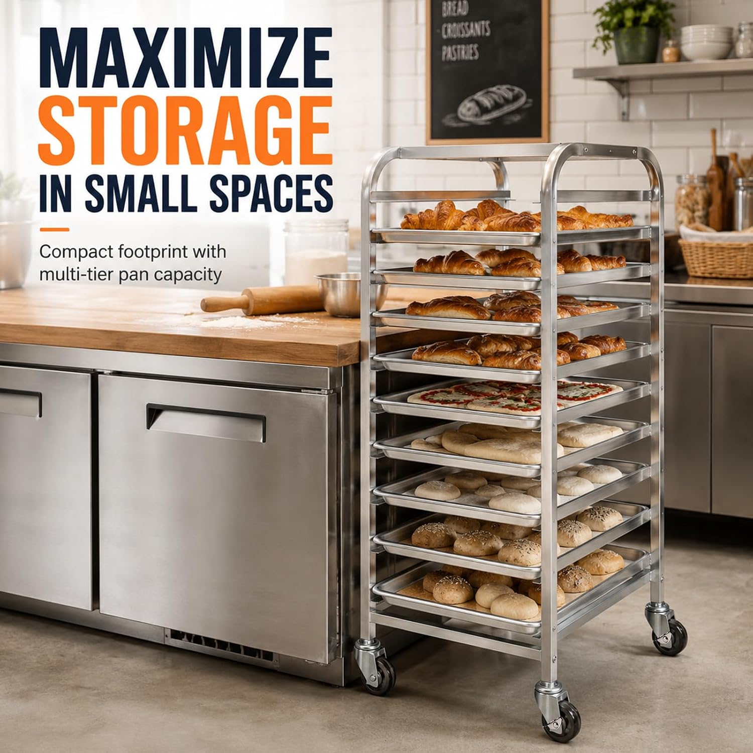 10-stufiger Edelstahl-Backblec – Kitchen Baking Cart Bewertung und Preis